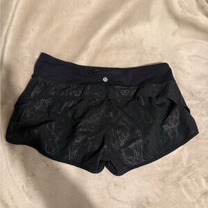lululemon athletica Black Patterned Athletic Shorts